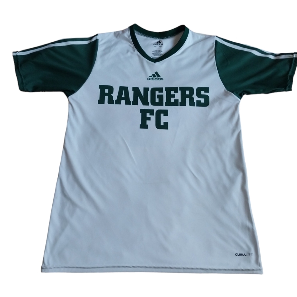 ADIDAS MENS T-SHIRT TOP SMALL WHITE/GREEN 100% POLYESTER